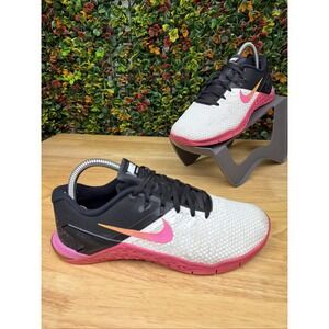 NIKE Metcon 4 XD Cross Training Shoes Sneakers Pink White Black Women's 7.5 GUC